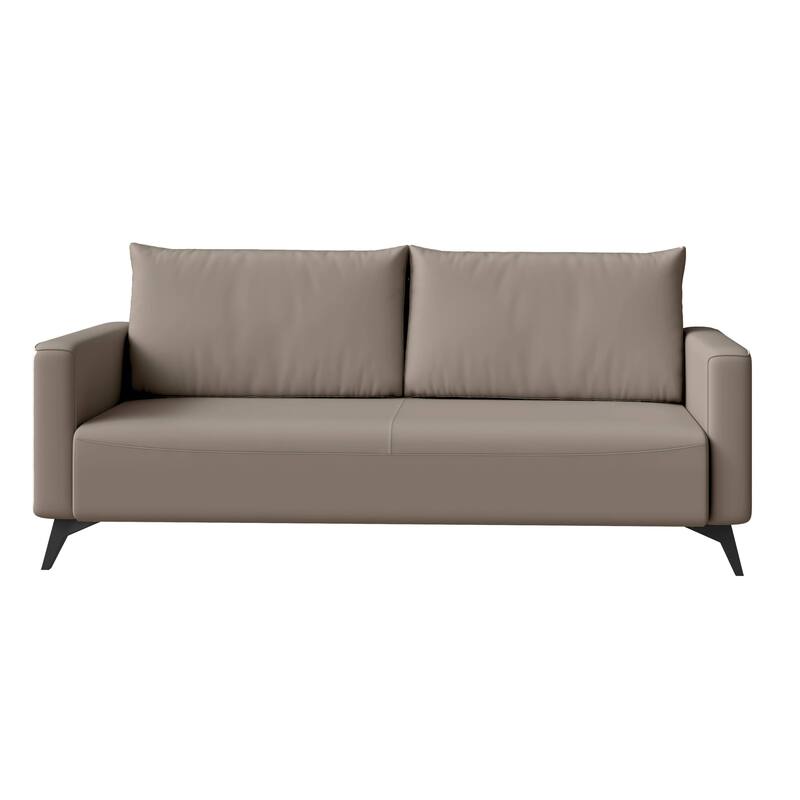 3 Seater Sofa Upholstered Leather with Stainless Steel Legs Inno Series by LeisureMod