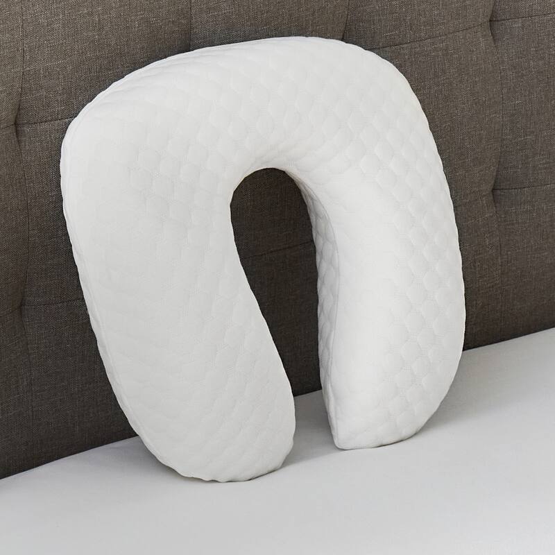 Bodipedic Set of 2 Memory Foam Accessory Pillows - Knee Pillow and U-Neck Pillow