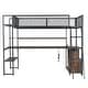 preview thumbnail 22 of 26, Twin Metal Loft Bed with Study Desk, Remote-Control LED Shelf Lighting, Charging Station & Ample Storage,Cabinets and Shelves