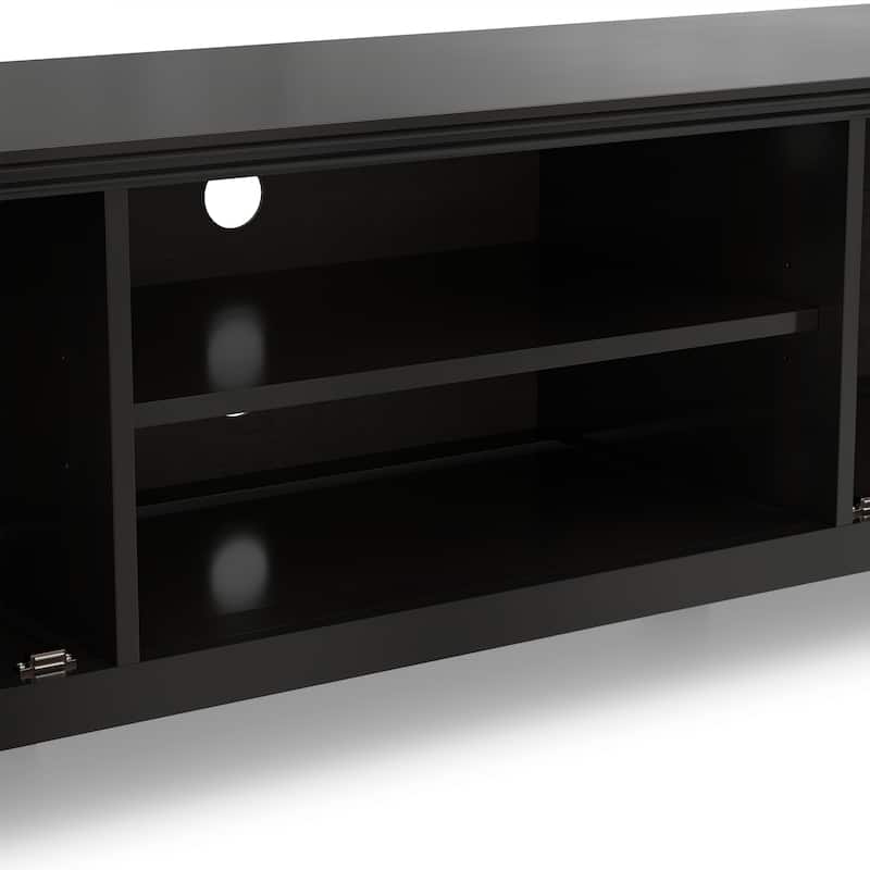 WYNDENHALL Halifax SOLID WOOD 72 inch Wide Transitional TV Media Stand in Hickory Brown For TVs up to 80 inches