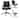 Black Office Chairs Mid Back Ribbed PU Leather Executive Task Work Conference With Arms Wheels Tilt Swivel Rolling