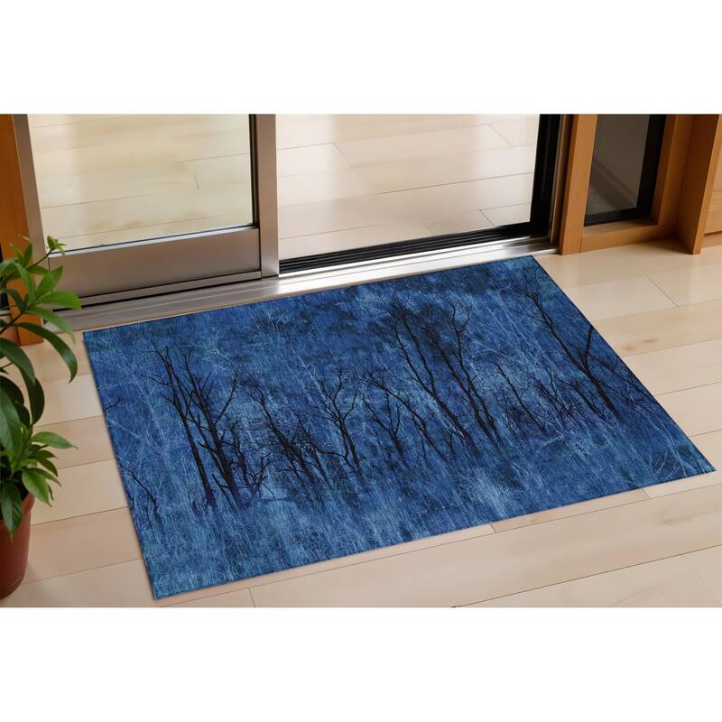 HomeRoots Floral Transitional Rectangle Outdoor Rug - 3' x 5'