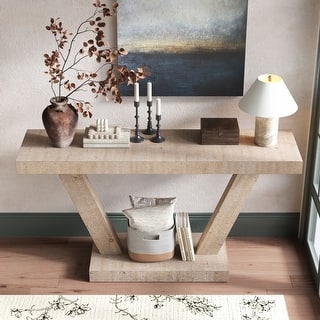 Vintage Distressed Wood Entryway Bench with 2-Tier Solid Wood Veneer Storage Cabinet