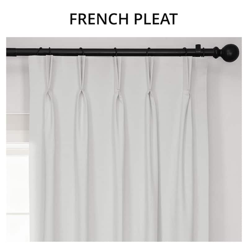 Exclusive Fabrics Solid Performance Linen French Pleated Thermal Blackout Curtains for Bedroom & Living Room Curtains (1 Panel)