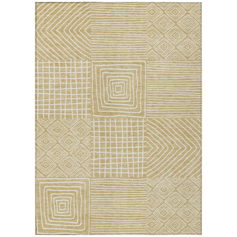 HomeRoots Geometric Transitional Rectangle Outdoor Rug