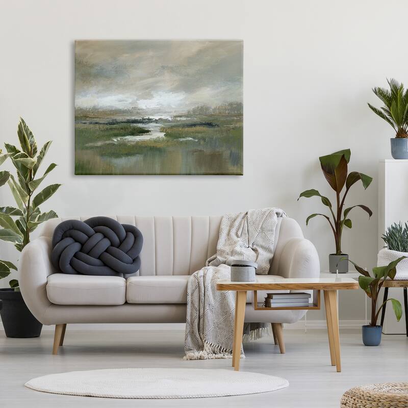 Stupell Rural Stream Nature Landscape Canvas Wall Art by Nan
