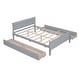 preview thumbnail 33 of 34, Full Size Wood Platform Bed with 4 Drawers, Elegant Design