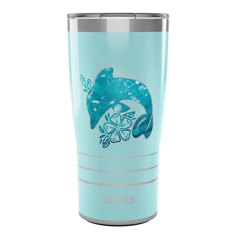 Tervis Traveler Dolphin Aqua Icon Triple Walled Insulated Travel Tumbler, Stainless Steel - 20oz - 20oz