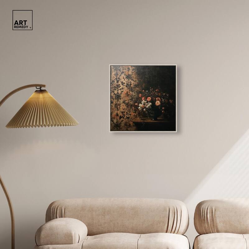 Dark Floral Elegance Canvas by Art Remedy