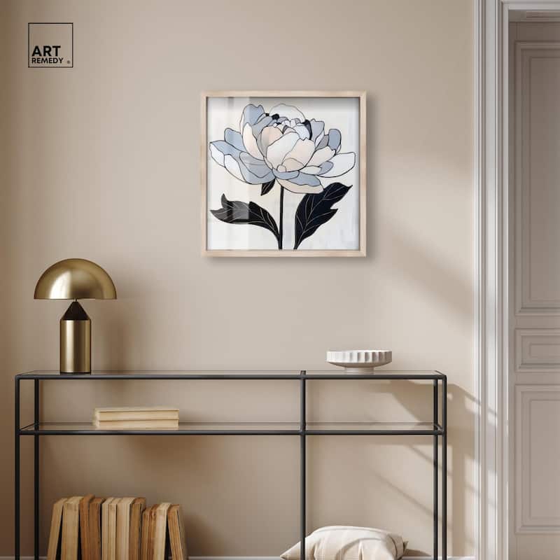 Gray Scale Flower I Shadowbox by Art Remedy