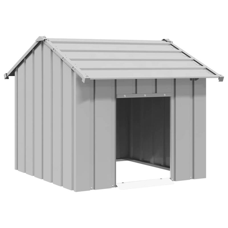 vidaXL Dog House Grey Galvanized Steel 33.5 x 42.1 x 31.9 in Dog House