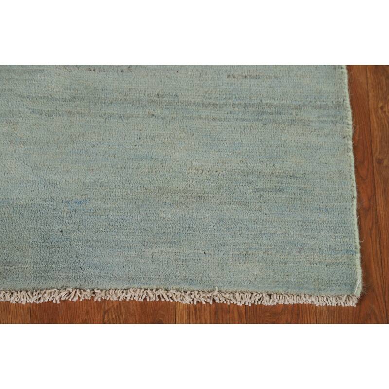Modern Green Blue Gabbeh Oriental Accent Rug Handmade Wool Carpet - 2'7" x 4'1"