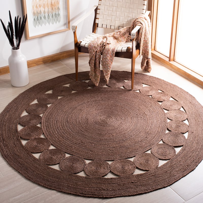 SAFAVIEH Handmade Natural Fiber April Jute Rug - 6' Round - Brown