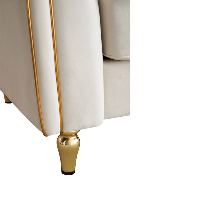 87.01"Modern Tufted Velvet Sofa ,Stylish And Comfortable For Living Room Sofa,Hotel Apartment