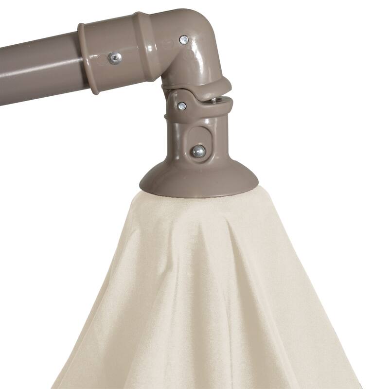 10ft Offset Outdoor Patio Umbrella with Hand Crank