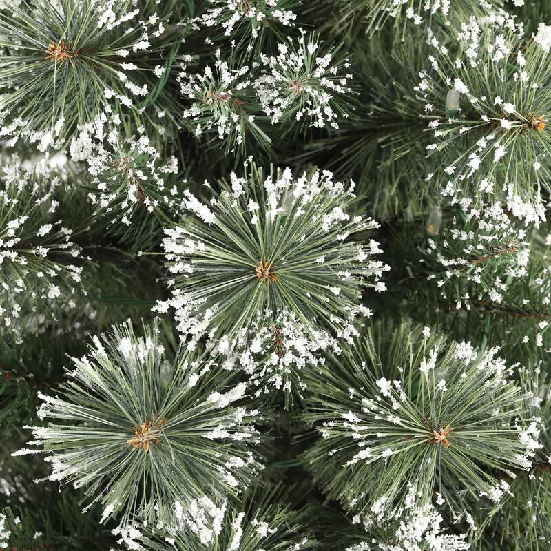 Glitzhome 7.5/9 FT Pre-Lit Frosted Cashmere Pencil Pine Artificial Christmas Tree with Clear Lights Remote Control