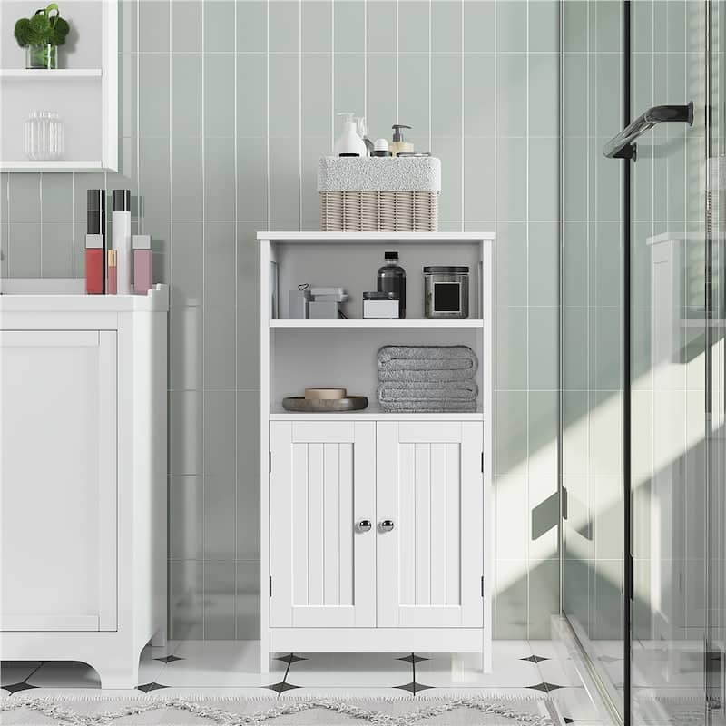 Yaheetech 5-Tier Wooden Bathroom Floor Cabinet with Adjustable Shelf