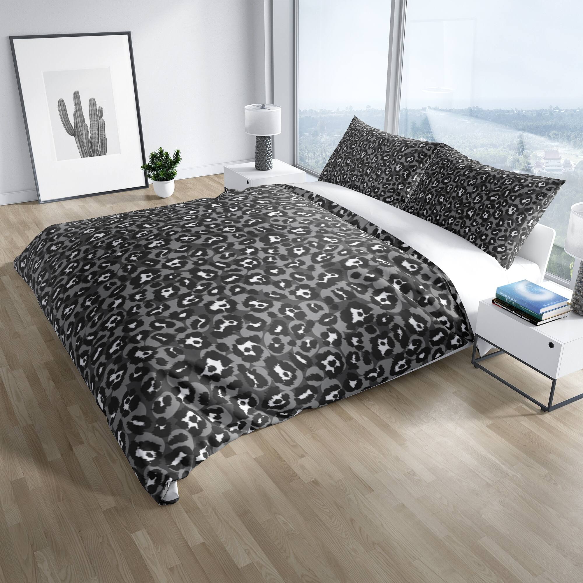 LEOPARD PRINT GREY Duvet Cover By Kavka Designs Bed Bath & Beyond