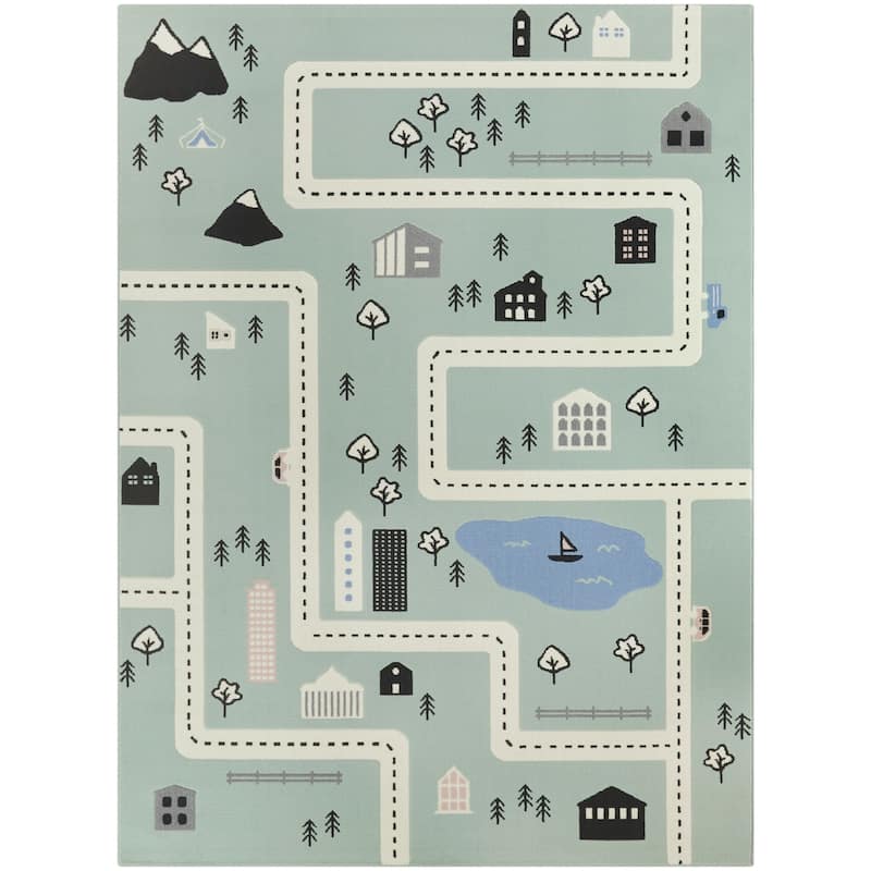 Mod-Tod Urban Adventure Road Map Kids' Rug