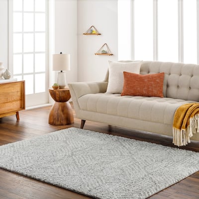 Livabliss Baylis Geometric Stripes Plush Area Rug