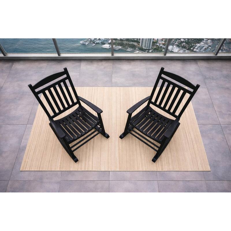 Fratelli Black Rocker Poplar Wood Outdoor Rocking Chair