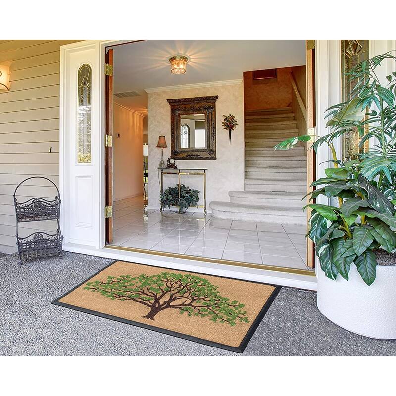 A1HC Natural Coir & Rubber Hand Flocked Large Door Mat