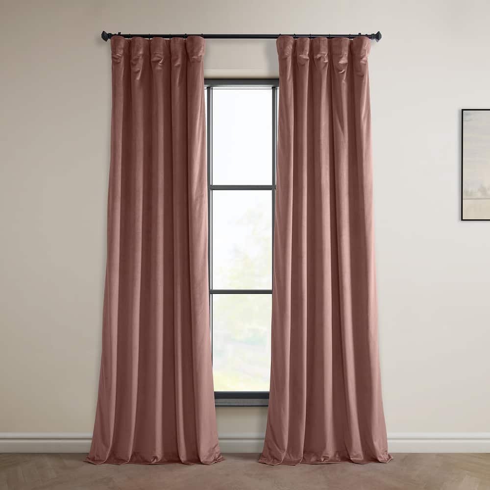 Exclusive Fabrics Heritage Plush Velvet Room Darkening Curtains (1 Panel) Luxury Velvet Curtains for Bedroom & Living Room.