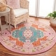 preview thumbnail 81 of 115, SAFAVIEH Handmade Bellagio Fronnie Oriental Medallion Wool Rug 10' Round - Blue/Pink - Round