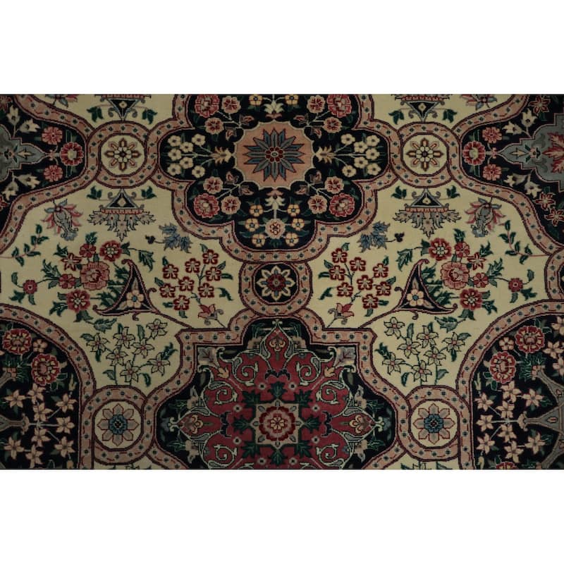 Hand Knotted Oriental 100% Wool Carpet Traditional Floral Beige & Ivories Aubusson Area Rug - 12' 3'' X 9' 1''