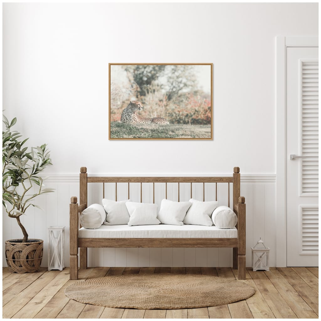 Kate and Laurel Sylvie Cheetah Glance Framed Canvas by Alicia Abla
