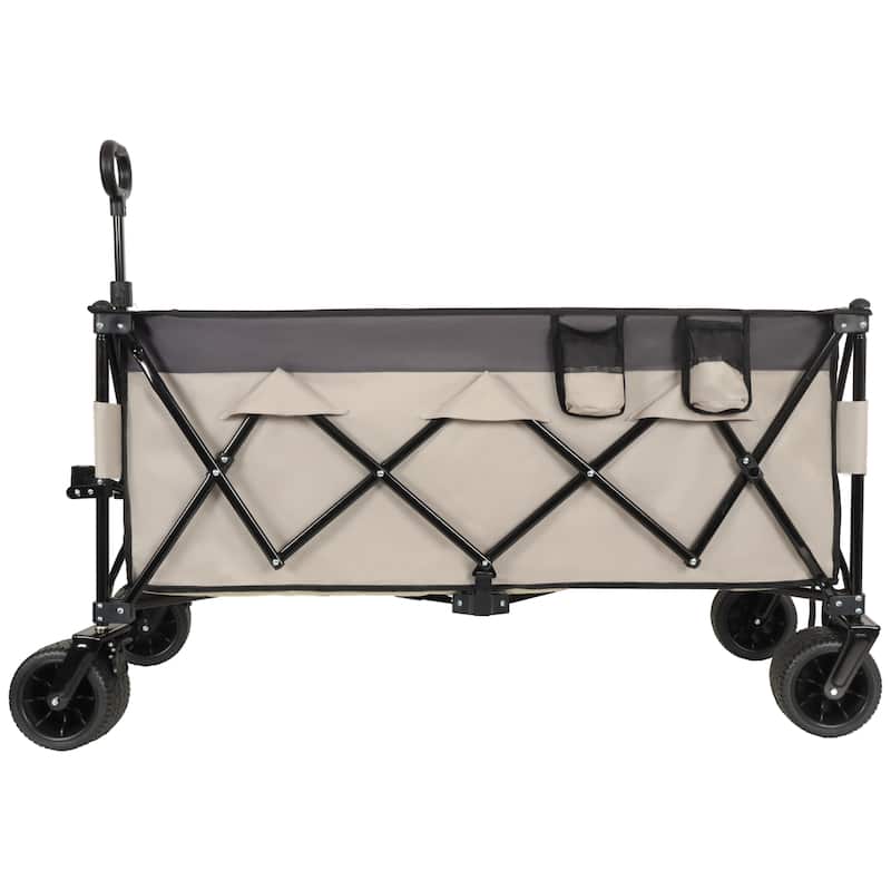 Heavy-Duty Foldable Utility Wagon - 480lbs Capacity, Patented Ultra-Stable Frame, 1:6 Space-Saving Fold & 7"All-Terrain Wheels