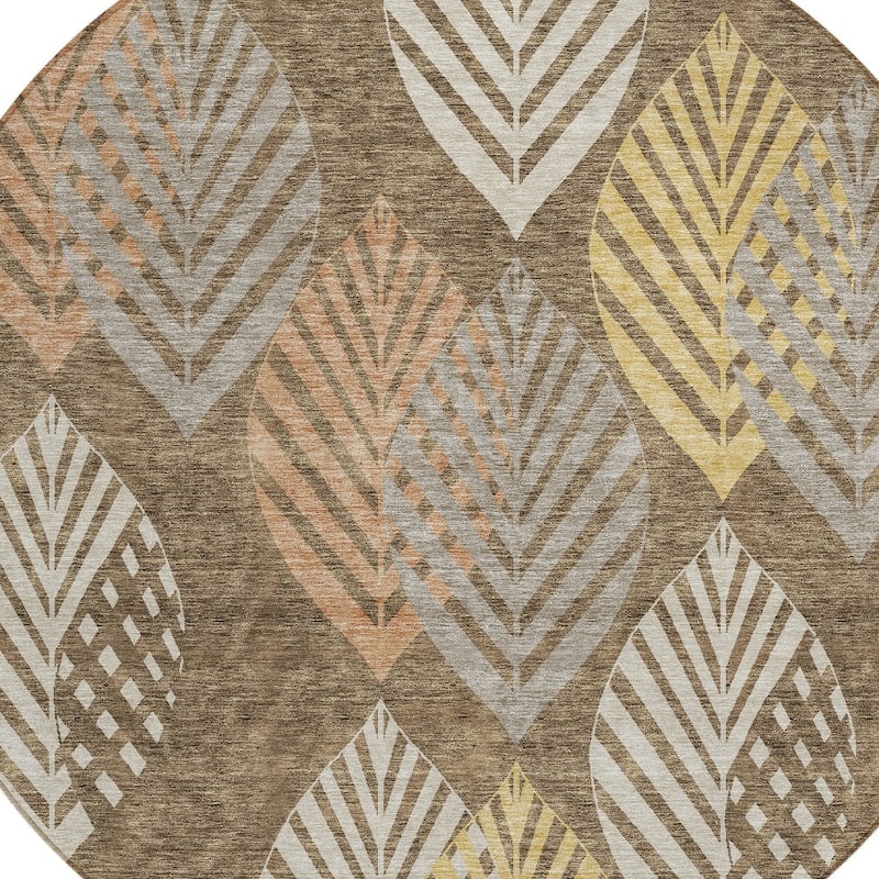 HomeRoots Floral Transitional Rectangle Outdoor Rug