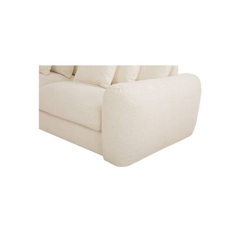 NADAAL STUDIOS Avelyn Left-Facing Sectional, Pillow-Soft Seating with Faux Feather Fill and Oat Fabric Upholstery