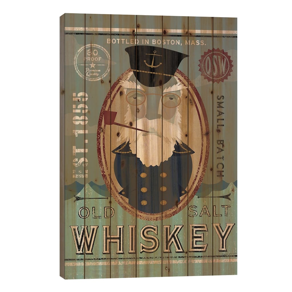 Old Salt Whiskey (Fisherman III) Print On Wood by Ryan Fowler - Multi-Color