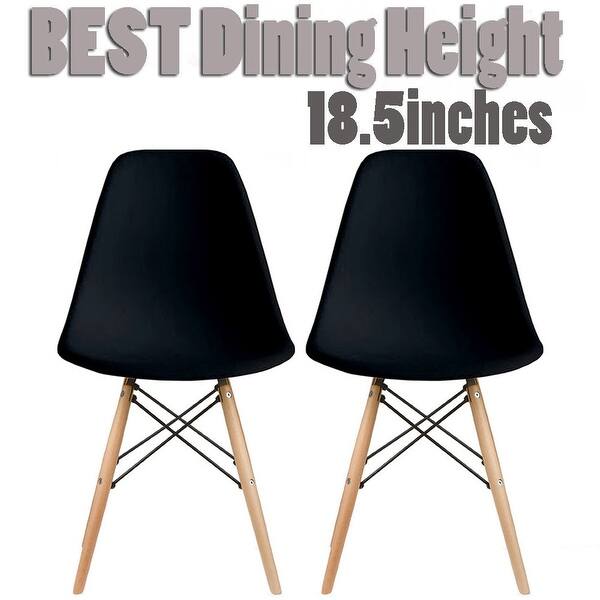 Shop 2xhome Set Of 2 Modern Plastic Eiffel Side Dining Chair Colors With Natural Wood Dowel Leg For Kitchen Work Bedroom Dsw On Sale Overstock 12113601