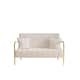 Small Space Recliner Sofa Teddy Fleece Loveseat Sofa with Golden Arms ...