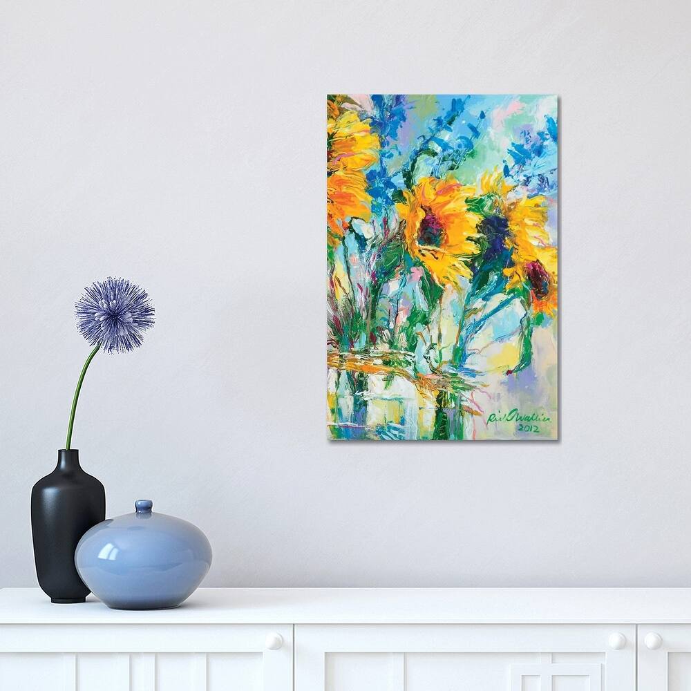 iCanvas "Sunflowers In Glass Bottles" by Richard Wallich Canvas Print