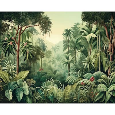 Brewster Origin Murals Jungle Trees Green Wall Mural - N/A