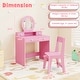 preview thumbnail 15 of 17, Kids Vanity Set with Mirror Princess Makeup Dressing Desk and Chair Set with Mirror-White