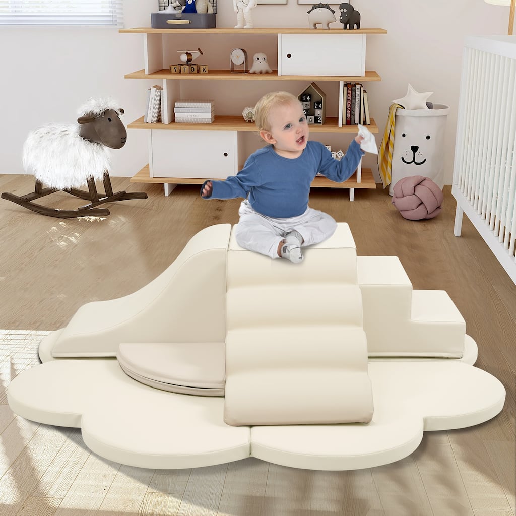 6PS Soft Foam Climber Play Set - Baby Crawling & Climbing Blocks, Activity Toys for Child Development, Non-Slip Foam Structure