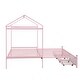 preview thumbnail 15 of 28, 2 Color Twin XL to King Metal House Bed with 2 Drawers