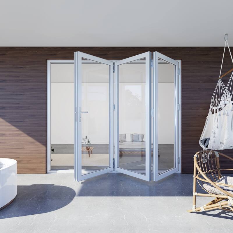 KaMic 96" x 96" 3-Panel Aluminum Patio Folding Door Left to Right-Outswing