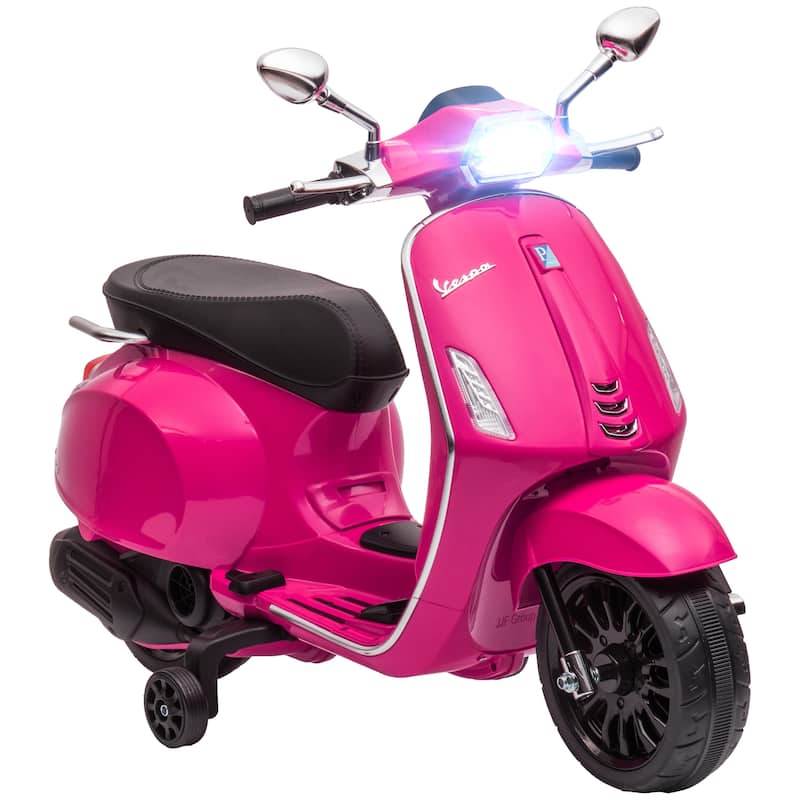 6V Kids Electric Motorcycle Stylish Battery Powered Motorbike with Music, Pink Ride on Car with Headlight