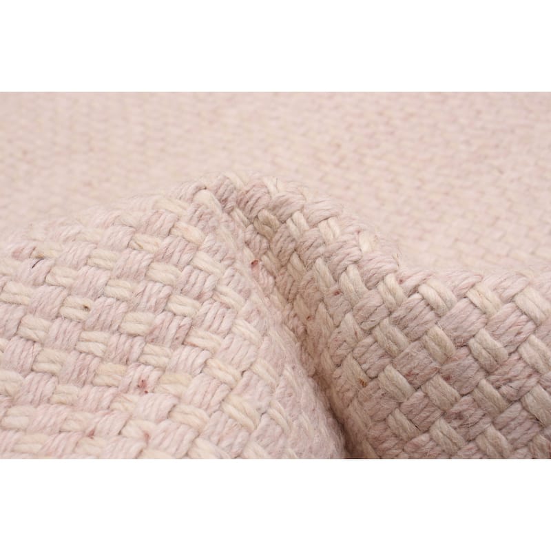 ECARPETGALLERY Braid weave Sienna Beige, Pink Wool Rug - 8'9 x 11'10