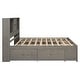 preview thumbnail 10 of 9, Gray King Size Platform Storage Bed Frame with Bookcase Headboard & 8 Drawers, Storage Compartments for Teens Adults
