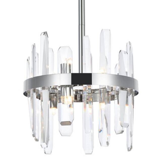 Elegant Lighting 2200D12 Serena 6 Light 12" Wide Crystal Pendant with - Chrome