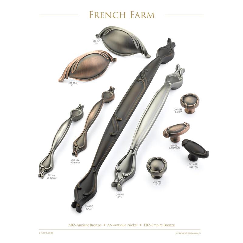 Schaub and Company French Farm 1-7/8" Traditional Farmhouse Oval