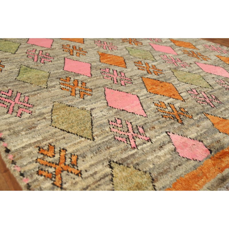 Square Geometric Moroccan Oriental Area Rug Handmade Wool Carpet - 5'9" x 6'4" - 5'9" x 6'4" - Multi-Color