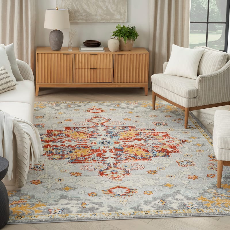 Nourison Passion Indoor only Grey Persian Area Rug