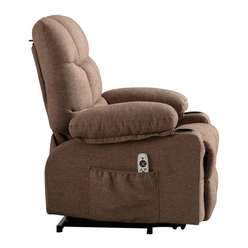 Electric Lift Recliner with Heating, Massage Therapy, USB Charging, and Handy Storage Pockets